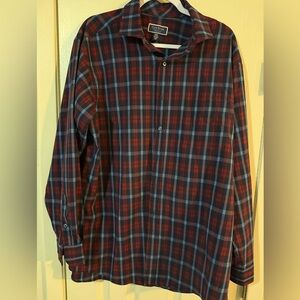 Club Room Red and Blue Plaid Men's Dress Shirt